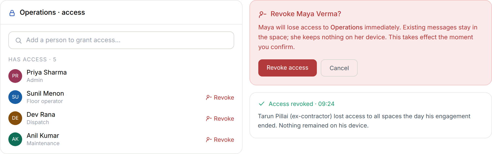 iSyph access control grant and revoke